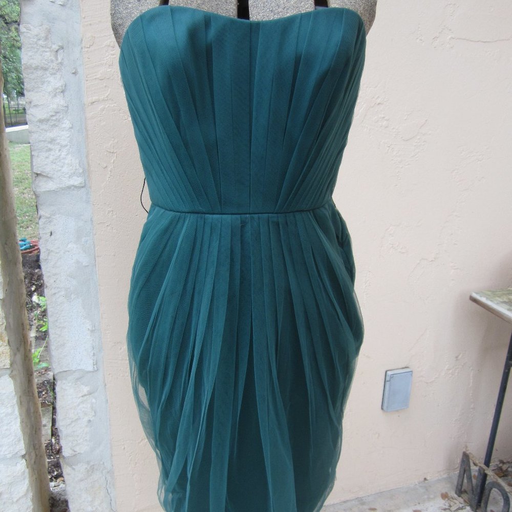 NWOT WHITE BY VERA WANG SZ 2 STRAPLESS GREEN DRESS